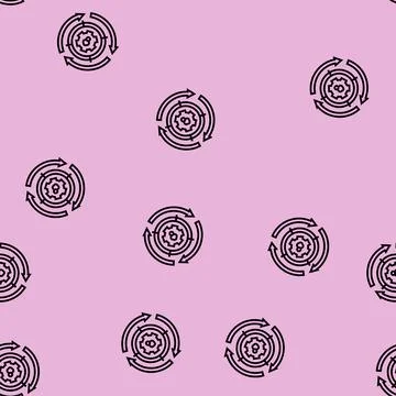 System working process line seamless pattern Stock Illustration