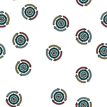 System working process vector seamless pattern Stock Illustration