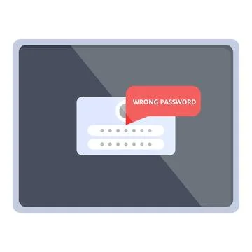 System wrong password icon cartoon vector. Error hardware Stock Illustration
