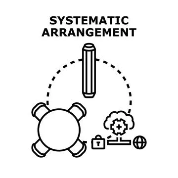 Systematic arrangement concept vector icon Stock Illustration