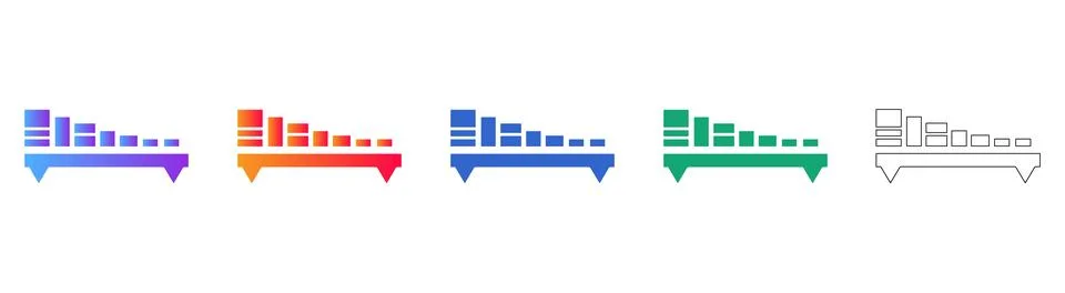 Systematic Data Sorting Icons for Digital Interfaces Illustrazione stock