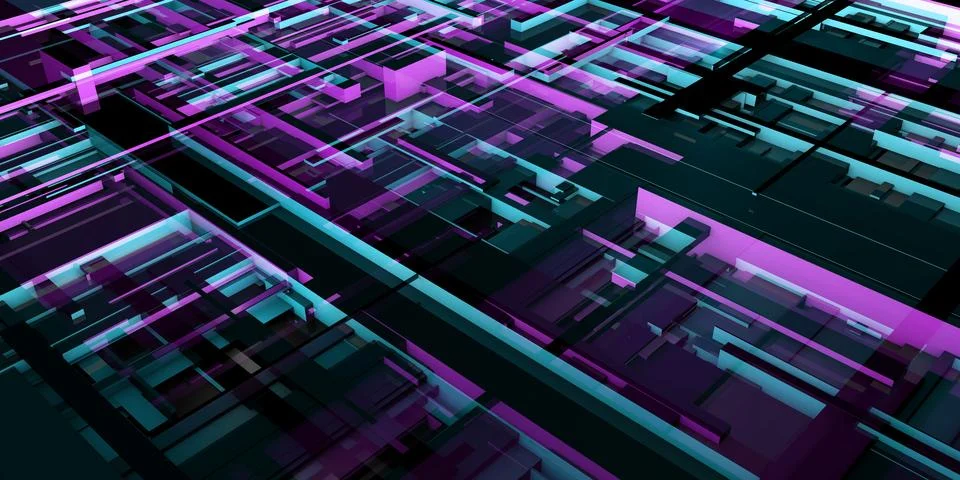 Systematic Digital Rendering With Grid Architecture Blueprint Illustrazione stock