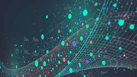 Systematic extraction and analysis of large database flow, information proc.. Illustrazione stock