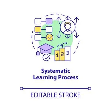 Systematic learning process concept icon Stock Illustration