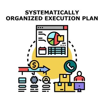 Systematic organized execution plan concept illustration vector Illustrazione stock