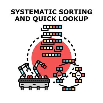 Systematic sorting and quick lookup concept illustration Stock Illustration