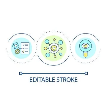 Systematization in data analytics loop concept icon イラスト素材