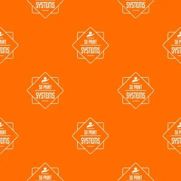 Systems 3d printing pattern vector orange Illustrazione stock