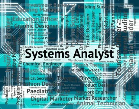 Systems Analyst Indicates Analyze Computing And Occupations Stock Illustration