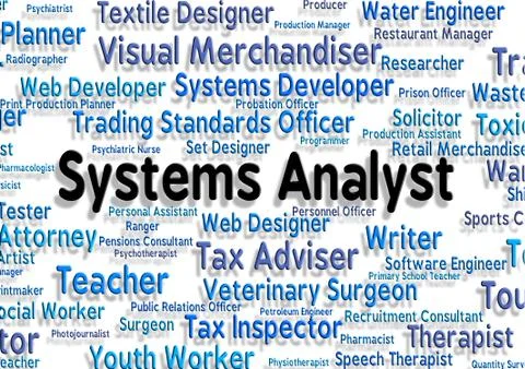 Systems Analyst Shows Technology Hire And Analyser Stock-Illustration