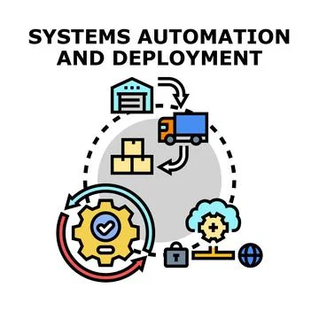 Systems automation and deployment concept illustration Stock Illustration