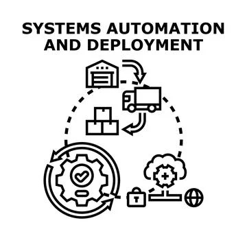 Systems automation and deployment concept illustration Stock Illustration