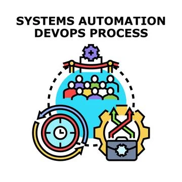 Systems automation devops process development concept イラスト素材