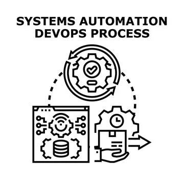 Systems automation devops process vector concept イラスト素材