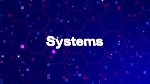 Systems text animation with background Video stock 260209757