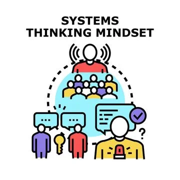 Systems thinking mindset developing business strategy solution Stock Illustration