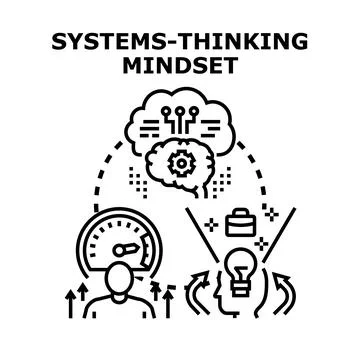 Systems thinking mindset developing business innovation and strategy Illustrazione stock