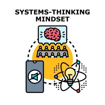 Systems thinking mindset developing process illustration Ilustración de archivo