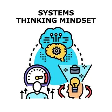 Systems thinking mindset for problem solving and business performance Stockillustratie