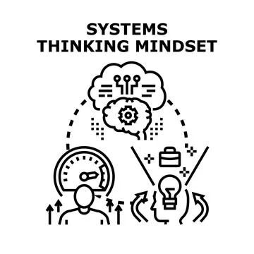 Systems thinking mindset for problem solving and business performance Illustrazione stock