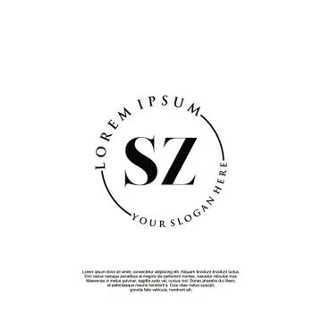 SZ Initial handwriting logo design Stock Illustration