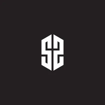 SZ Logo monogram with hexagon shape style design template Stock Illustration