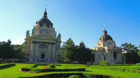 Szechenyi Bath in Budapest Hungary 1 Stock Footage
