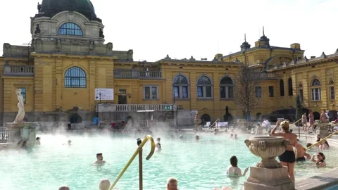 Széchenyi Medicinal Bath Stock Footage 307204986