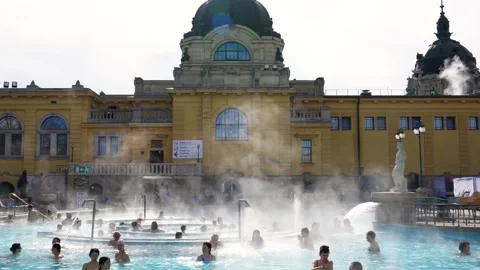 Széchenyi Medicinal Bath Stock Footage 307204996