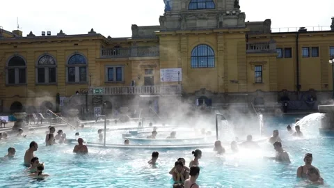 Széchenyi Medicinal Bath Stock Footage 307205004