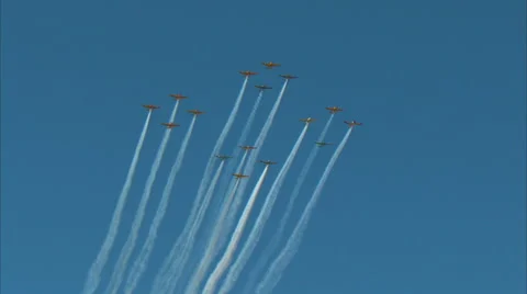 T-34 Mass Formation Fly By L to R 動画素材 43443593