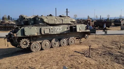 T-72 Soviet Russian main battle tanks that first entered production in 1971 Stock Footage 152558901