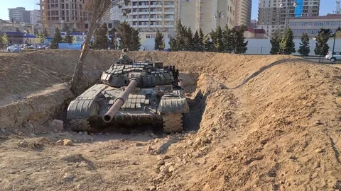 T-72 Soviet Russian main battle tanks that first entered production in 1971 Stock Footage 152558911
