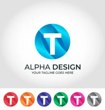 T Alphabet Creative Logo Design Concept Stock Illustration