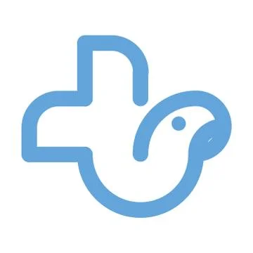 T BLUE BIRD SIMPLE LINE LOGO Stock Illustration