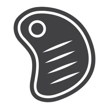 T bone beef steak glyph icon, food and drink Stock Illustration
