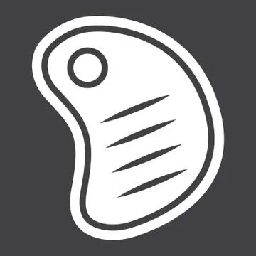 T-bone beef steak glyph icon, food and drink Stock Illustration