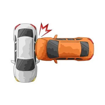 T-bone collision illustration Stock Illustration