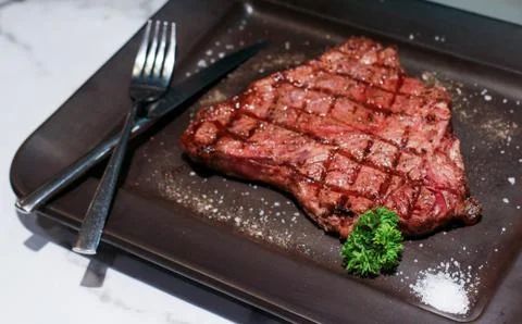 T bone dry aged steak menu Stock Photos