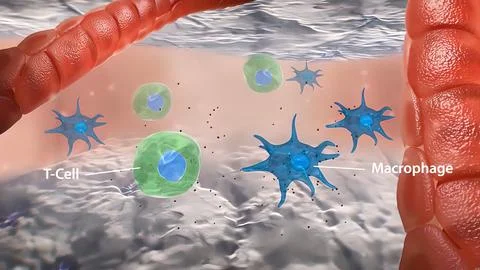 T cell macrophage interactions and granuloma formation in vasculitis Stock Illustration