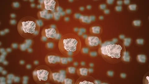 T cell or virus cell animation background イラスト素材