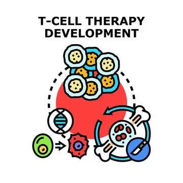 T cell therapy developing process with medical technology Stock Illustration