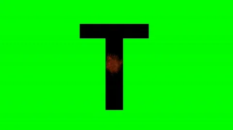 "T" Chromakey Green Screen Animated Fire Snow Water Explosion Lettering 動画素材 133181