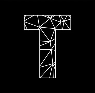 T geometric triangle block chain font Stock Illustration