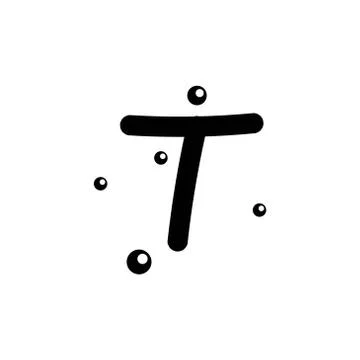 T hand drawn alphabet  vector design template illustration Stock Illustration