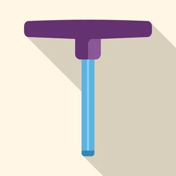T handle hex key tool with long shadow design Illustration