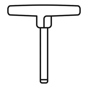 T handle hex key wrench outline icon Illustration