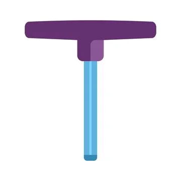 T handle hex key wrench tool icon vector Illustration
