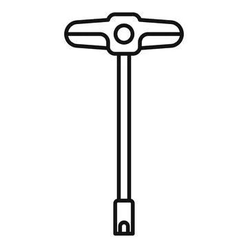 T handle wrench working for maintenance and repair 스톡 일러스트