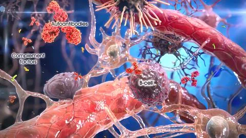 T helper cells interact on the surface of immune cells Stock Illustration